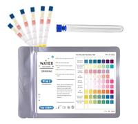 100PCS 9-in-1 Aquarium Test Strips, Fish Tank Test Kit, with Plastic Tube & Thermometer Strip for Aquariums Fish Tanks Ponds, Water Testing Strips for Ammonia Nitrite Nitrate pH GH KH Chlorine Copper