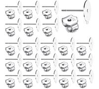 100Pcs 925 Sterling Silver Earrings Posts, Hypoallergenic Flat Pad Stud Earring with Loop and 925 Sterling Silver Earring Backs for Jewelry DIY Making Findings