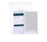 100pcs 96-Well PCR Plate Sealing Film - Transparent Self-Adhesive Sheets with Leveling Tool for PCR and Culture Plates(Transparent+Number)