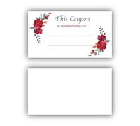 100PCS 9x5CM Gift Coupon Business Cards for Employee Appreciation, Restaurant, Coffee Shop, Beauty & Hair Salons Etc. Gift Voucher for Present