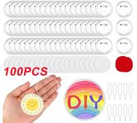 100PCS Acrylic Blank Button Pins Clear Badges Kit with Pin DIY Craft Supplies 37MM Badges Pins DIY