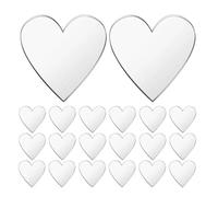 100pcs Acrylic Heart Mirror Stickers, Self Adhesive Silver Decor