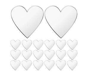 100pcs Acrylic Heart Mirror Stickers, Self Adhesive Silver Decor