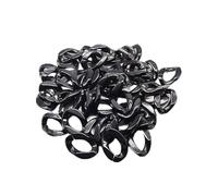 100Pcs Acrylic Plastic Linking Rings 20x28mm Twist Chain Beads Quick Link Connectors for DIY Necklace Phone Bag Chain Jewelry Making Decorative Accessories - Black