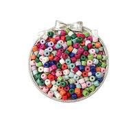 100pcs Acrylic Pony Beads Bulk 6×5MM Cylindrical Craft Beads Dark Colors Spacer Bead for DIY Beading Craft