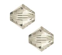 100pcs Adabele Austrian 10mm Faceted Bicone Crystal Beads Silver Champagne Compatible with Swarovski Crystals Preciosa 5301/5328 SSB1029