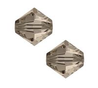 100pcs Adabele Austrian 4mm (0.16 Inch) Small Bicone Crystal Beads Smoked Quartz Compatible with Swarovski Crystals Preciosa 5301/5328 SSB421