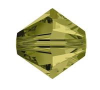 100pcs Adabele Austrian 4mm (0.16 Inch) Small Faceted Bicone Crystal Beads Khaki Green Compatible with Swarovski Crystals Preciosa 5301/5328 SSB419