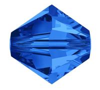 100pcs Adabele Austrian 4mm (0.16 Inch) Small Faceted Bicone Crystal Beads Sapphire Blue Compatible with Swarovski Crystals Preciosa 5301/5328 SSB413