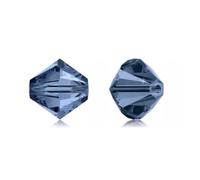 100pcs Adabele Austrian 4mm (0.16 Inch) Small Faceted Loose Bicone Crystal Beads Dark Indigo Compatible with Swarovski Crystals 5301/5328 SSB420