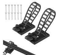 100PCS Adhesive Cable Tidy Clips with Screw Mount Nylon Sticky Cable Zip Ties Multi Stage Adjustable Reusable Cable Management Clips Organiser for Home Office Workshop Under Desk PC Wall Black