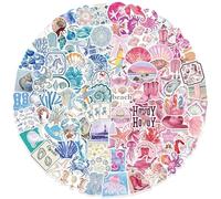 100pcs Aesthetic Stickers for Girl Cute Blue Ocean Beach Stickers Waterproof Vinyl Decal for Girl Teen Adult Student Water Bottle Laptop Phone Computer Skateboard Luggage Notebook
