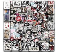 100Pcs Aesthetic Y2K Stickers Pack Cool Trendy Black Stickers for Water Bottle Funny Waterproof Sticker for Teens Adults Vinyl Decals for Laptop Skateboard Guitar (Downtown Girls Stickers)