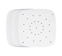 100PCS Air Fryer Liners, 24cm Square Airfryer Liners Disposable Non-Stick Waterproof Oil-Proof for Steamer, Air Fryer, Microwave Oven, Oven (White Perforated)