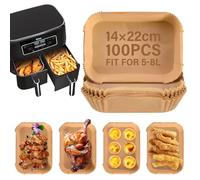 100PCS Air Fryer Liners Air Fryer Disposable Paper Liner Air Fryer Accessories Food Grade Oil/Water-Proof Compatible with Ninja, Tower, COSORI (Rectangle-100pcs)