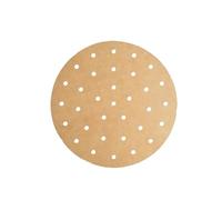 100PCS Air Fryer Liners Disposable 18cm, Round Perforated Parchment Paper for Air Fryer Unbleached Non-Stick, Air Fryer Paper Liners Oil-Proof Water-Proof for Microwave Oven, Brown