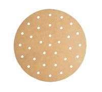 100PCS Air Fryer Liners Disposable 23cm, Round Perforated Parchment Paper for Air Fryer Unbleached Non-Stick, Air Fryer Paper Liners Oil-Proof Water-Proof for Microwave Oven, Brown