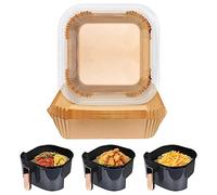 100pcs Air Fryer Liners Disposable Paper Square, 9 Inch Air Fryer Liners Baking Parchment Paper Liners, Oil-Proof, Water-Proof Air Fryer Accessories for Ninja for Air Fryer Roasting Microwave Oven
