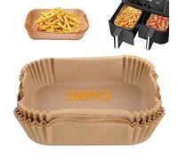 100pcs Air Fryer Liners, Disposable Parchment Paper for Ninja Dual Zone AF300UK AF400UK, Compatible with Salter, Tower & More - Essential Accessories for Healthy Cooking