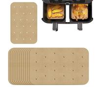 100PCS Air Fryer Paper Liners - Disposable Air Fryer Parchment Paper for Ninja Foodi Dual, Nonstick Perforated Parchment Baking Paper Compatible with Ninja DZ201, DZ401
