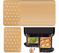 100Pcs air Fryer Parchment Paper,AirFryer Paper Liners for Ninja Foodi Dual AirFryer, AirFryer Disposable Paper Liner for Ninja DZ201 DZ401 Double Air Fryer (7.9 * 5.5 in)