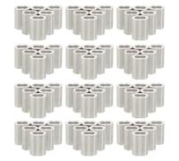 100pcs Aluminium Sleeve 3mm 1/8 Inch Wire Rope Clamp | 8 Shape Double Hole Design, Silver Aluminium Finish, Shade Sail Attachments and Gym Equipment Cables