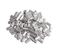 100Pcs Aluminum Crimp Sleeves for Wire Rope - Heavy Duty Oval Ferrules for Rigging, Fishing, and Typical Purpose Use(M0.6)