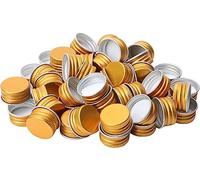 100Pcs Aluminum Screw Cap,Metal Screw Caps,Replacement Round Lid,for Bottles (Gold-28mm)