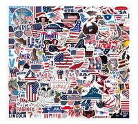 100pcs American Stickers Independence Day Aesthetic Vinyl Stickers Stickers for Laptop Water Bottle Hydro Flask Bicycle Computer