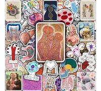 100Pcs Anatomy Stickers, Waterproof Human Body Vinyl Decals