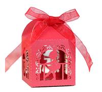 100pcs Angel Dancing Pearl Paper Hollow Cut Favor Gift Candy Box Storage With Ribbon Decoration Baby Shower Wedding Party Supplies Small Chocolate Gift Box