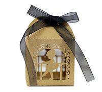 100pcs Angel Dancing Pearl Paper Hollow Cut Favor Gift Candy Box Storage With Ribbon Decoration Baby Shower Wedding Party Supplies Small Chocolate Gift Box