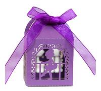 100pcs Angel Dancing Pearl Paper Hollow Cut Favor Gift Candy Box Storage With Ribbon Decoration Baby Shower Wedding Party Supplies Small Chocolate Gift Box
