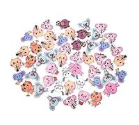 100Pcs Animal Shaped Wooden Button Printing Sewing Buttons Mixed Cartoon Buttons Lovely for DIY Crafts Baby Clothing Mixed Colored Lightweight Durable