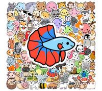 100pcs Animal Stickers, Kawaii Sticker Pack Colorful Waterproof Sticker for MacBook DIY Laptop Phone Cups Helmet Skateboard Guitar Suitcase