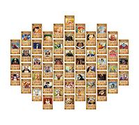 100pcs Anime One Piece Wanted Bounty Poster 4 x 6 Inch New Edition Hat Pirates Zoro Sanji Ruffy Room Beautiful Grey White Art Wall Room Decoration Boy Room Birthday Gift