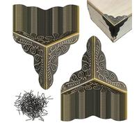 100pcs Antique Dust Corners, Metal Box Corner Protectors, Elegant Corner Protectors | Homprinted Wooden Box Corner Protection Corners, Wooden Steps Stair Dust Corners Home Furniture Dust Protection