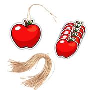 100PCS Apple Paper Gift Tags,2.5 Inch Red Cute Apple Shape Tags with String for Handmade Arts Wedding Christmas and Holiday Party Decoration