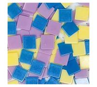 100pcs(Approx. 25g/0.88oz) 1cm/0.39in Square Resin Mosaic Tiles 0.2cm/0.08in Thickness DIY Colorful Crafts Materials for DIY Art Craft Decoration(Color 2)
