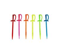 100pcs Assorted Color Disposable Plastic Fruit Sword Picks Food Toothpicks Cocktail Sticks Party Decoration Supplies for Dessert, Appetizer and Drinks