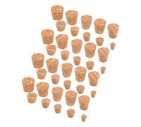 100pcs Assorted Small Wooden Bottle Corks with Tapered Finish | Natural Cork, Polished Flat Surface, Fits Standard Small Bottles, for Oil and Vinegar Cruets