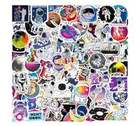 100Pcs Astronaut Outer Space Stickers Cartoon Aesthetic Fashion Waterproof Cool Stickers Vinyl Decals for Water Bottles Luggage Laptop Skateboard Stickers for Kids Boys Girls Teens