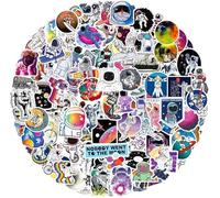 100Pcs Astronaut Outer Space Stickers Cartoon Aesthetic Fashion Waterproof Cool Stickers Vinyl Decals for Water Bottles Luggage Laptop Skateboard Stickers for Kids Boys Girls Teens|ki-14