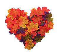100pcs Autumn Leaves, Artificial Silk Maple Coloured Leaf Table Scatters for Weddings, Parties, Decorations, Art Scrapbooking,Halloween