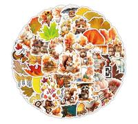 100Pcs Autumn Stickers, Fall Leaf Pumpkin Decals for Scrapbooking | Autumn Leaves Animals Stickers, Easy Peel Stickers for Journal, Card Making, Laptop, Phone Skateboard Water Bottle DIY Craft
