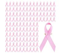 100pcs Awareness Lapel Pin Ribbon Brooch Breast Cancers Health Care Public Welfare Badges Jewelry Accessories