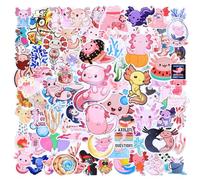 100PCS Axolotl Stickers - Vinyl Waterproof Cartoon Stickers for Kids, Girls & Scrapbook