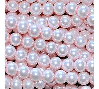 100pcs Baby Pink 8mm Glass Pearl Loose Beads