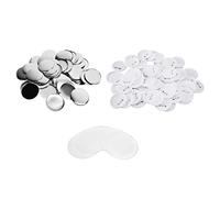 100Pcs Badge Back Cover Set, Tinplate and Plastic DIY Badge Tool, Rust - Resistant Blank Button Craft Supplies with Film for Christmas Birthday Gifts, Backpacks Jackets (75MM Badges 100 Sets)