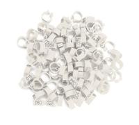 100PCS/Bag 8MM 001-100 Numbered Plastic Letter Pigeon Bird Leg Bands Rings, Bird Chicks Parrot Clip Rings Band (White)